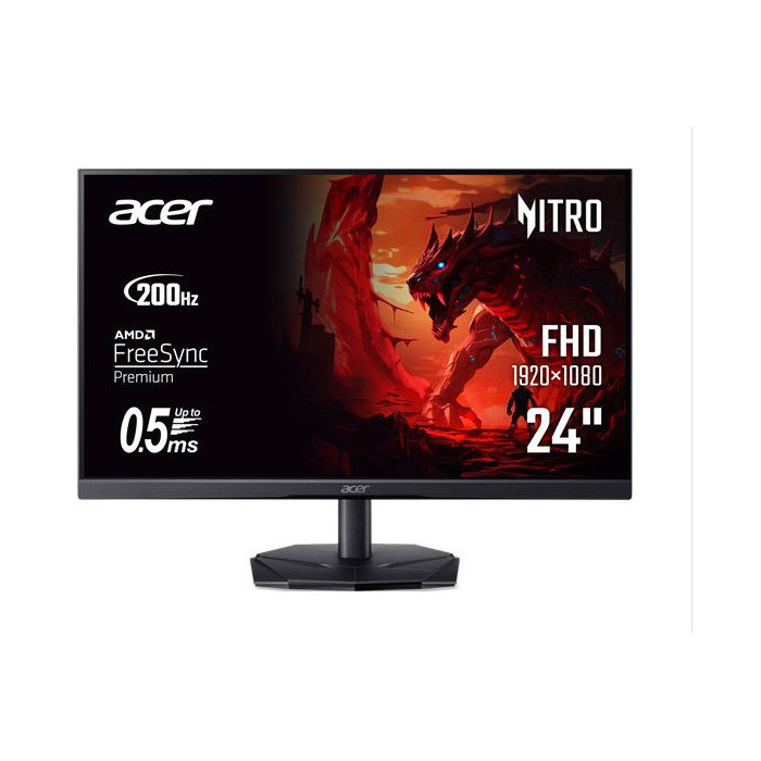 Monitor 23.8incha ACER Nitro KG241YX3bip, UM.QX1EE.312, FHD, VA 200Hz 1ms, 300cd/m2, 3000:1, crni